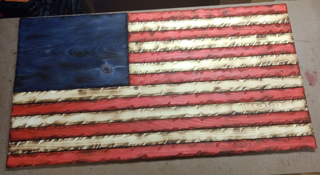 Rustic American Flag using burnt edges