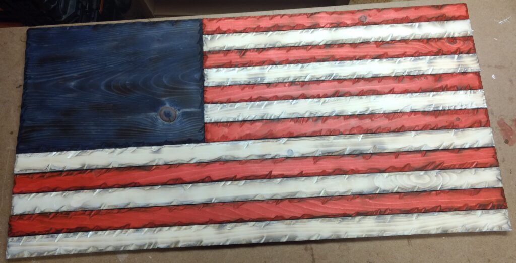 Rustic American Flag using burnt edges