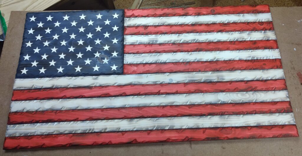Rustic American Flag using burnt edges