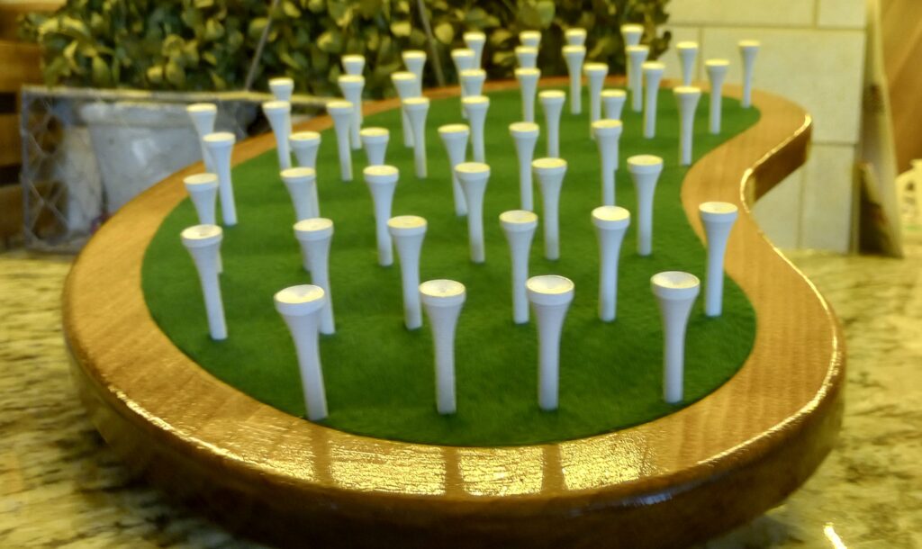 Golf Ball Display with felt inlay