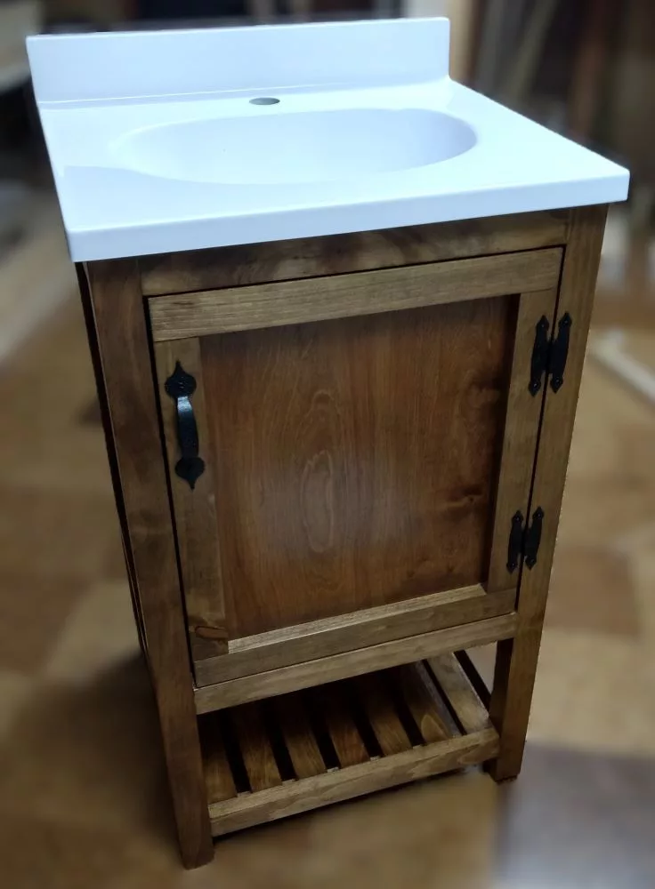 bathroom vanity finished project prior to install