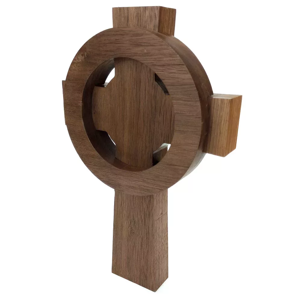 Walnut Celtic Cross Back Angle - Twigg Homemade